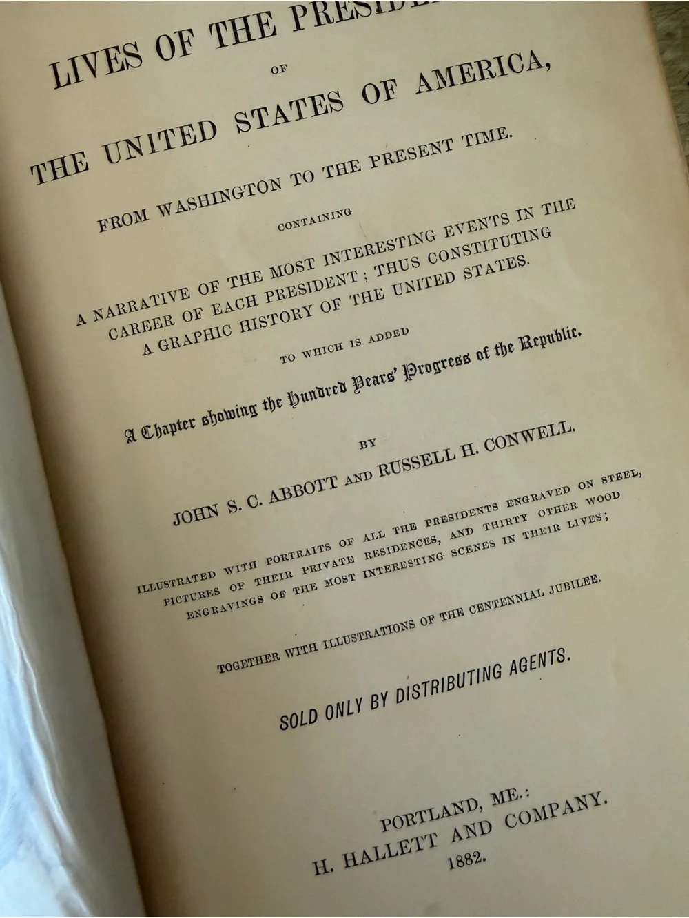Antique Book - The Presidents of the United States 1881- Rare